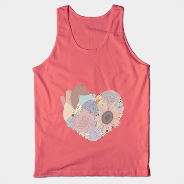 Blooming Heart Tank Top by maniacodamore